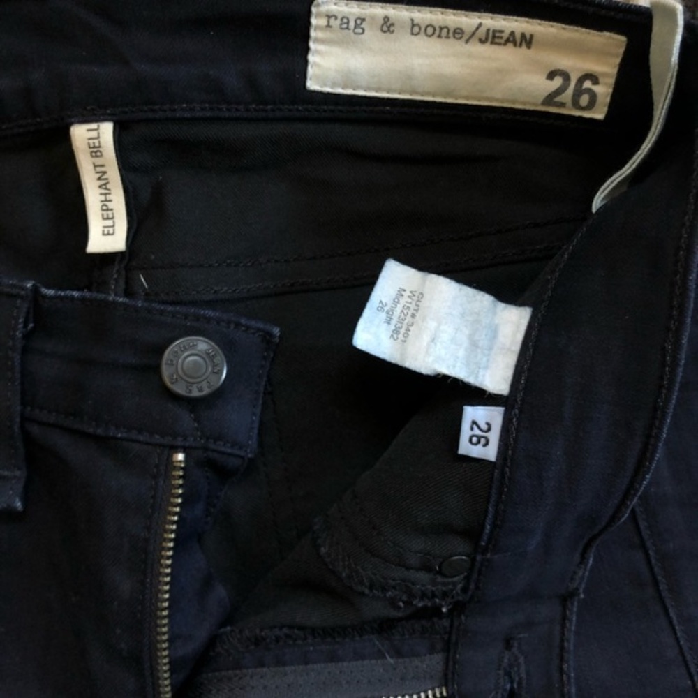 Rag & Bone Elephant Bell Flare Jeans Dark Wash in Midnight Blue size 26 - Picture 8 of 10
